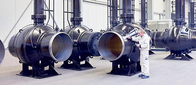 Gaspipeline Kugelh&auml;hne